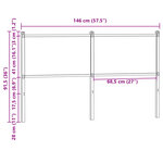 vidaXL Tête de lit chêne fumé 140 cm bois d'ingénierie et acier