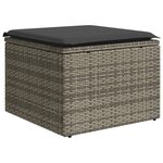 vidaXL Salon de jardin 4 Pièces avec coussins gris résine tressée