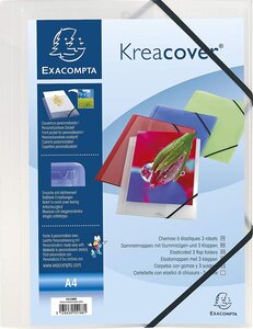 Chemise à élastiques 3 rabats polypropylène translucide Krea Cover - A4 - Incolore EXACOMPTA