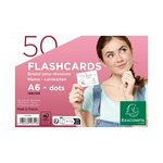 Paquet De 50 Flashcards Sous Film + Anneau - Bristol Dots Perforé - Format A6 - Blanc - X 19 - Exacompta