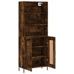 vidaXL Buffet haut Chêne fumé 69 5x34x180 cm Bois d'ingénierie