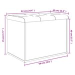 vidaXL Banc de rangement noir 62x42x45 cm bois d'ingénierie