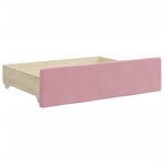 vidaXL Lit de jour avec gigogne et tiroirs rose 90x200 cm velours