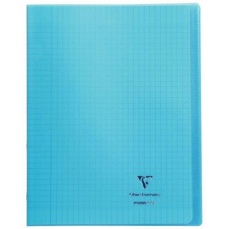 Cahier KOVERBOOK piqûre 96 pages seyès 90 g  couverture pp protège cahier rabat bleu  24 x 32 cm CLAIREFONTAINE