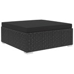 vidaXL Salon de jardin 4 Pièces avec coussins Résine tressée Noir