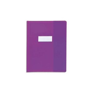 Protège-cahiers grain cuir PVC 22/100ème 17x22 cm - Violet CALLIGRAPHE