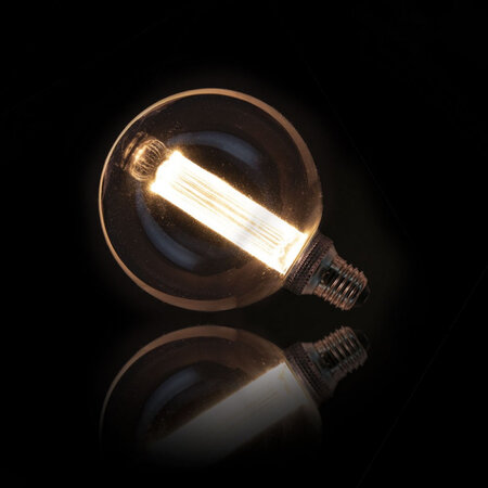 Ampoule Déco LED Filament, Aspect Point Noir, G125, culot E27, 6W