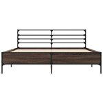 vidaXL Cadre de lit chêne marron 160x200 cm bois d'ingénierie et métal
