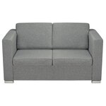 vidaXL Ensemble de canapés deux pièces Tissu Gris clair