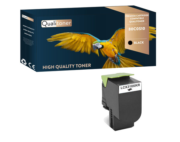 Qualitoner x1 toner 80c0s10 noir compatible pour lexmark