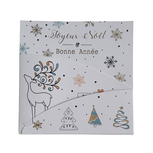 Carte De Voeux - Carte 3 Volets Farandole - Joyeux Noël Bonne Année