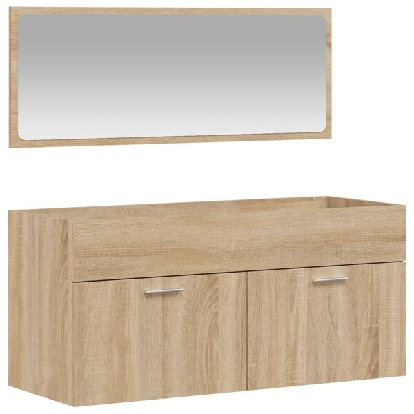 vidaXL Armoire de bain avec miroir chêne sonoma bois d'ingénierie