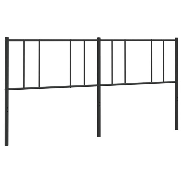 vidaXL Tête de lit métal noir 180 cm