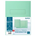 Paquet De 50 Chemises Imprimées 2 Rabats Super 210 - 24x32cm - Vert Clair - X 5 - Exacompta