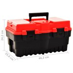 vidaXL Boîte à outils Plastique 462x256x242 mm Rouge