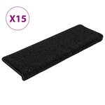 vidaXL Tapis d'escalier 15 Pièces 65x21x4 cm Noir