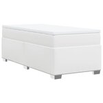 vidaXL Sommier à lattes de lit avec matelas Blanc 100x200cm Similicuir