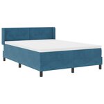 Lit Box Spring vidaXL avec Matelas Bleu Foncé 140x190 cm Velours
