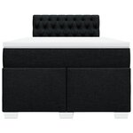 vidaXL Sommier à lattes de lit avec matelas noir 120x190 cm tissu