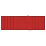 vidaXL Chaise longue avec coussin rouge Bois de pin imprégné