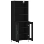 vidaXL Buffet haut Noir 69 5x34x180 cm Bois d'ingénierie