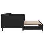 vidaXL Lit de jour avec lit gigogne noir 80x200 cm tissu