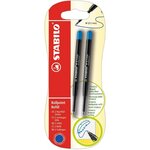 Blister de 2 recharges stylo bille bleu stabilo