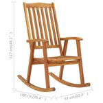vidaXL Chaise à bascule avec coussins Bois d'acacia massif