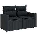 vidaXL Salon de jardin 12 Pièces avec coussins noir résine tressée