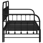 Cadre de lit daybed vidaXL avec lit gigogne Noir 90x200 cm en acier