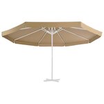 vidaXL Tissu de remplacement pour parasol d'extérieur Taupe 500 cm