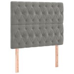 vidaXL Cadre de lit avec tête de lit Gris clair 100x200 cm Velours