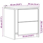 vidaXL Armoire de chevet et lumières LED chêne fumé bois d'ingénierie