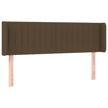 vidaXL Tête de lit avec oreilles Marron Foncé 147x16x78/88 cm Tissu