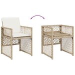 vidaXL Ensemble à manger de jardin et coussins 17 Pièces beige