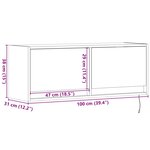 vidaXL Meuble TV mural avec lumières LED chêne fumé 100x31x35 cm