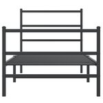 vidaXL Cadre de lit métal avec tête de lit/pied de lit noir 90x200 cm