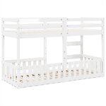vidaXL Lit superposé Blanc 75x190 cm Bois de pin massif