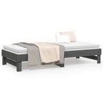 vidaXL Lit coulissant Gris 2x(90x200) cm Bois de pin massif