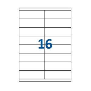 Lot de 500 Planches étiquettes autocollantes blanches sur feuille A4 : 105 x 35 mm (16 étiquettes par feuille spéciales bons de transport)