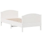 vidaXL Cadre de lit sans matelas blanc 75x190 cm bois de pin massif