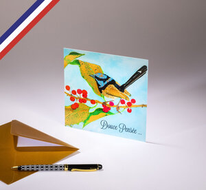 Carte simple paradisio créée et imprimée en france - douce pensée