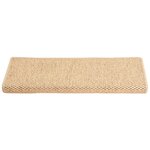vidaXL Tapis d'escalier autocollants 15 Pièces 65x21x4 cm Beige clair