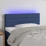 vidaXL Tête de lit à LED Bleu 90x5x78/88 cm Tissu