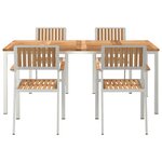 Ensemble jardin vidaXL 5 pièces en teck massif