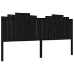 vidaXL Cadre de lit avec tête de lit noir 200x200 cm bois massif