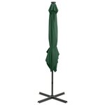 vidaXL Parasol déporté avec mât et lumières LED Vert 250 cm