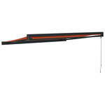 vidaXL Auvent rétractable orange et marron 3x2 5 m tissu et aluminium