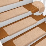 vidaXL Tapis d'escalier 15 Pièces Tissu aiguilleté 65x21x4 cm Marron