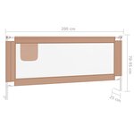 vidaXL Barrière de sécurité de lit d'enfant Taupe 200x25 cm Tissu